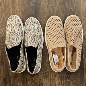 Pair of Slip-On Perforated Tan Sneakers
